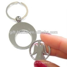 Round angel shaped trolley coin keychain
